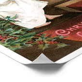  kerstman die in het raam kijkt naar meisje poster (Hoek)