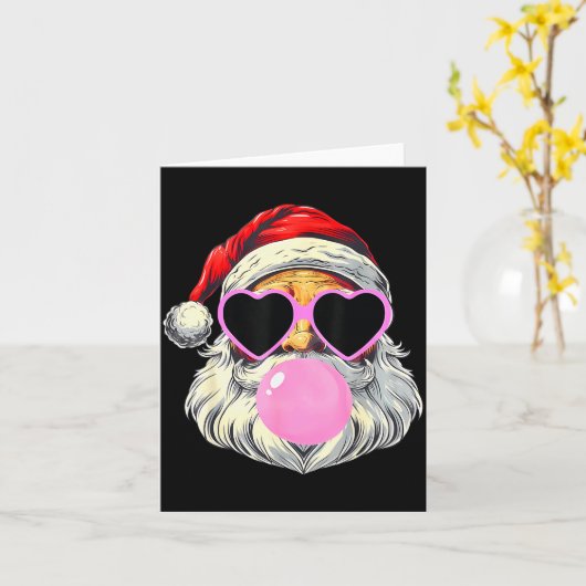 Kerstman die kauwgom blaast Nk Sungles Kerstmis Kaart (Gele Bloem)