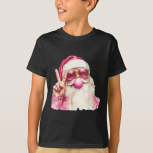 Kerstman die kauwgomblaasjes maakt Nk Zingles Kers T-shirt