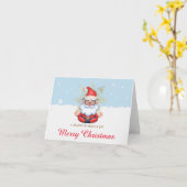 Kerstman die Kerst overpeinst Kaart (Gele Bloem)