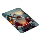 Kerstman die kerstcadeaus geeft magneet (Rechterzijde)