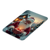 Kerstman die kerstcadeaus geeft magneet (Linkerzijde)