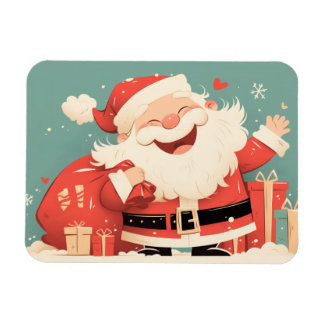 Kerstman die kerstcadeaus voorbereidt magneet
