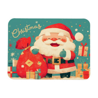 Kerstman die kerstcadeaus voorbereidt magneet
