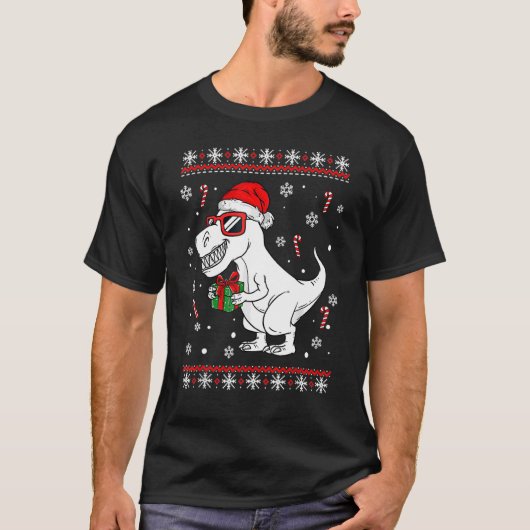 Kerstman die kerstman aanstekt met de Oegrijze Rex T-shirt (Voorkant)