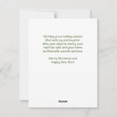  kerstman die kerstvreugde wenst feestdagenkaart (Achterkant)