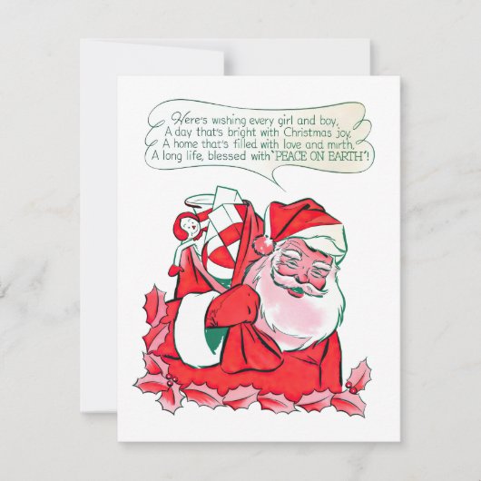  kerstman die kerstvreugde wenst feestdagenkaart (Voorkant)