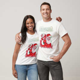  kerstman die kerstvreugde wenst t-shirt