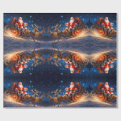 Kerstman die kinder speeltjes levert, rendieren di cadeaupapier (Vlak)