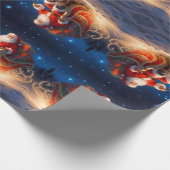 Kerstman die kinder speeltjes levert, rendieren di cadeaupapier (Hoek)