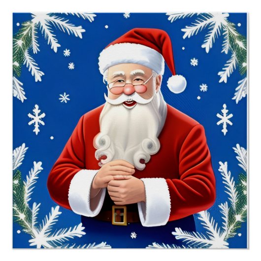 Kerstman die lacht perfect poster (Voorkant)