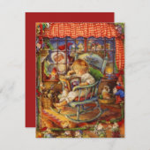  kerstman die naar binnen kijkt feestdagenkaart (Voorkant / Achterkant)