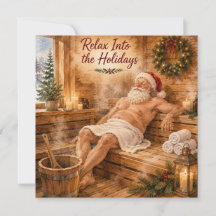 Kerstman die ontspant in een sauna - Ontspan in de