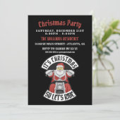 Kerstman die op een motor rijdt kaart (Staand voorkant)