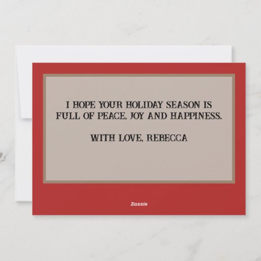  kerstman die op ijs glijdt feestdagenkaart (Achterkant)