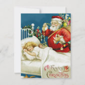 Kerstman die op kerstavond een kind bezoekt Feestdagenkaart (Voorkant)