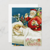  Kerstman die op kerstavond een kind bezoekt Feestdagenkaart (Voorkant / Achterkant)