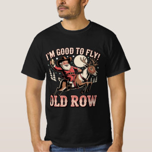 Kerstman die op rendieren rijdt Ik vlieg goed zak T-shirt