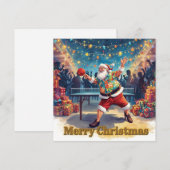 Kerstman die pingpong speelt in een hawaïaanse shi feestdagenkaart (Voorkant / Achterkant)