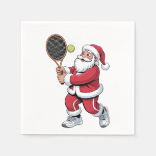 Kerstman die tennis speelt Xmas Tennis Sport Kerst Servet