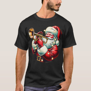 Kerstman die trompet speelt Grappige trompetspeler T-shirt