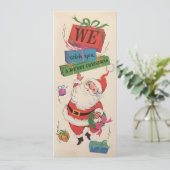 kerstman die u vrolijk kerstfeest wenst feestdagenkaart (Staand voorkant)