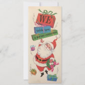 kerstman die u vrolijk kerstfeest wenst feestdagenkaart (Voorkant)