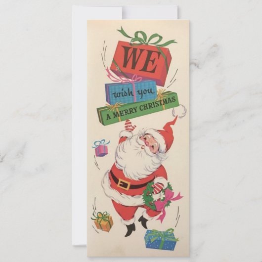  kerstman die u vrolijk kerstfeest wenst feestdagenkaart (Voorkant)