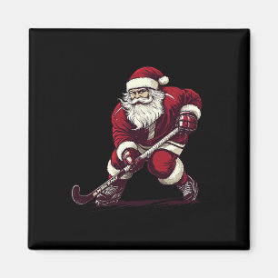 Kerstman die veldhockey speelt Funny veldhockey sp Magneet