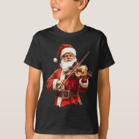 Kerstman die viool speelt, grappige vioolspeler, v