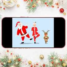 Kerstman die yoga probeert te doen met mevrouw Cla