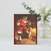  kerstman die zijn eten waarschuwt feestdagenkaart (Staand voorkant)