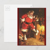  kerstman die zijn eten waarschuwt feestdagenkaart (Voorkant / Achterkant)