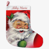  Kerstman die zijn lijst controleert, gepersonalis Grote Kerstsok (Voorkant)