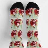 Kerstman die zijn lijst van nieuwheid controleert sokken (Top)