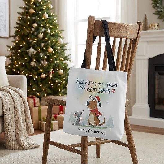 Kerstman dier hond tote bag