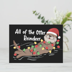 Kerstman Dier Xmas Alle Otters Rendier Dier Feestdagenkaart