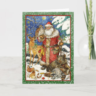 KERSTMAN & DIERLIJKE VRIENDEN FEESTDAGEN KAART