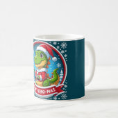 Kerstman Dinosaur Kerst Grappig “Prettig Dino-fees Koffiemok (Voorkant rechts)