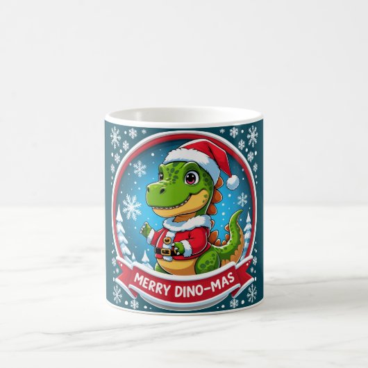 Kerstman Dinosaur Kerst Grappig “Prettig Dino-fees Koffiemok (Center)