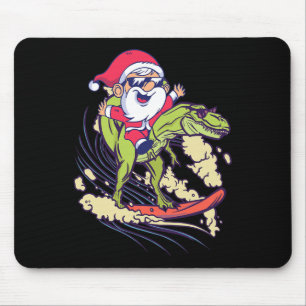 Kerstman Dinosaurus Surft T-rex Dino Zomer Kerstmi Muismat