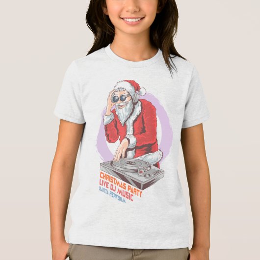 Kerstman DJ | FEESTDAGEN Tri-Blend Shirt (Voorkant)