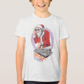 Kerstman DJ | FEESTDAGEN Tri-Blend Shirt (Voorkant)