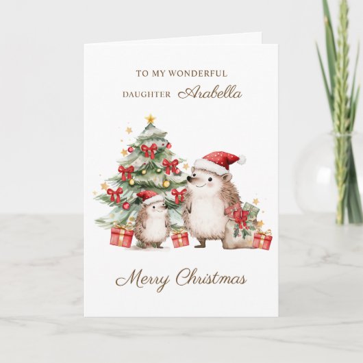 Kerstman dochter egel Kerstmis  Kaart (Voorkant)