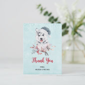 Kerstman Dog in Santa Hat Dank je Briefkaart (Staand voorkant)