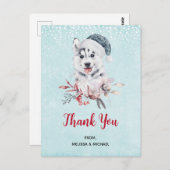 Kerstman Dog in Santa Hat Dank je Briefkaart (Voorkant / Achterkant)