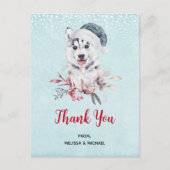 Kerstman Dog in Santa Hat Dank je Briefkaart (Voorkant)