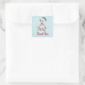 Kerstman Dog in Santa Hat Dank je Vierkante Sticker (Tas)