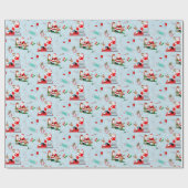 Kerstman Dokter met Kerstman Lichtblauw Cadeaupapier (Vlak)
