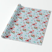 Kerstman Dokter met Kerstman Lichtblauw Cadeaupapier (Uitgerold)